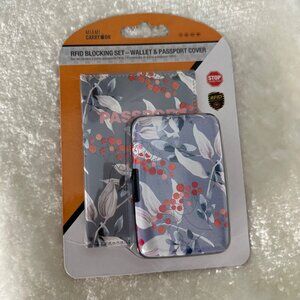 Miami Carry On RFID Blocking Set Wallet & Passport Cover Floral Print O/S